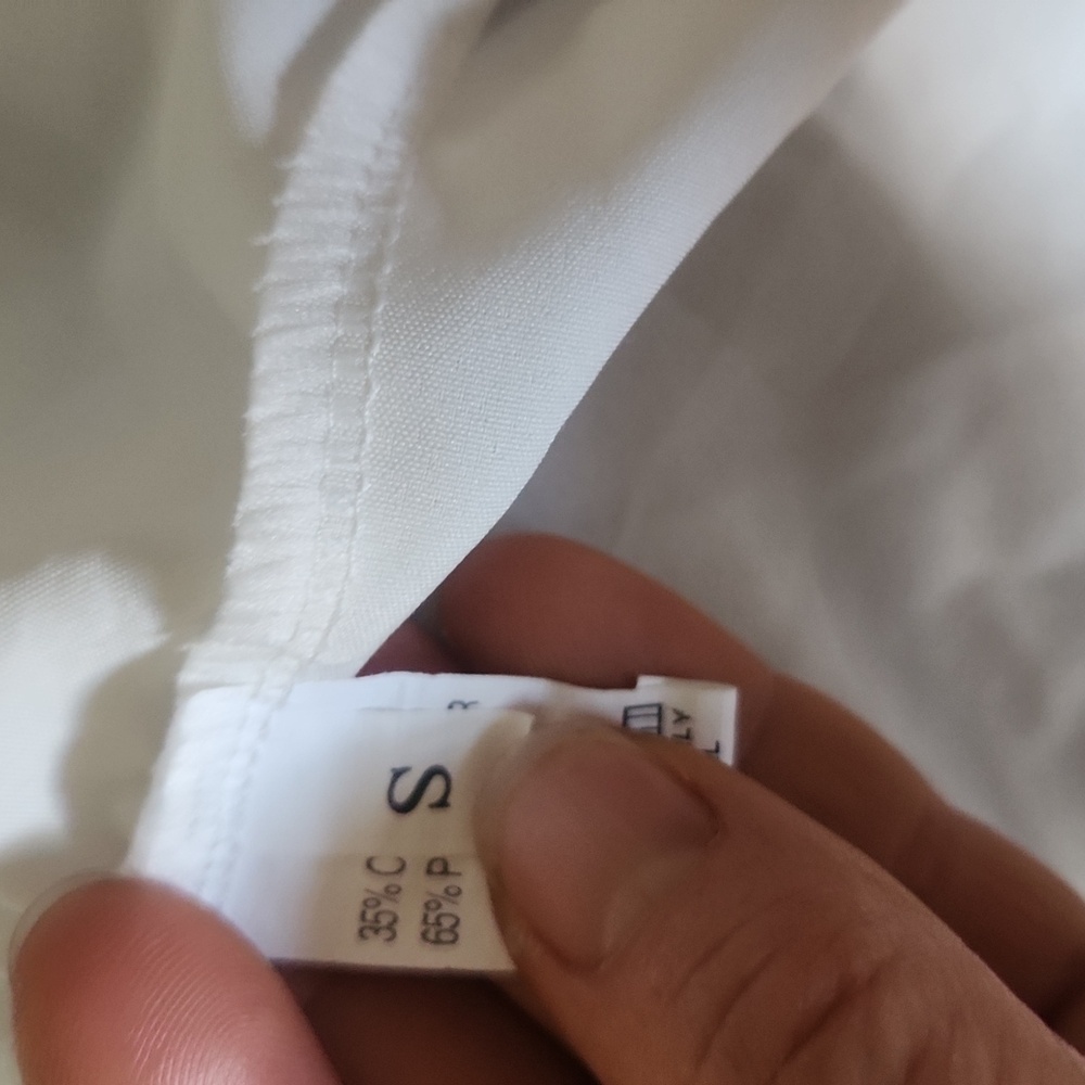 White Button-Up Shirt with Black Lettering - Picture 4 of 7